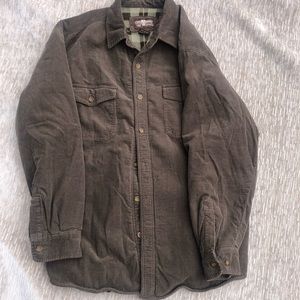 Levi’s Corduroy Button Down Plaid Lined Quilted Shirt Large